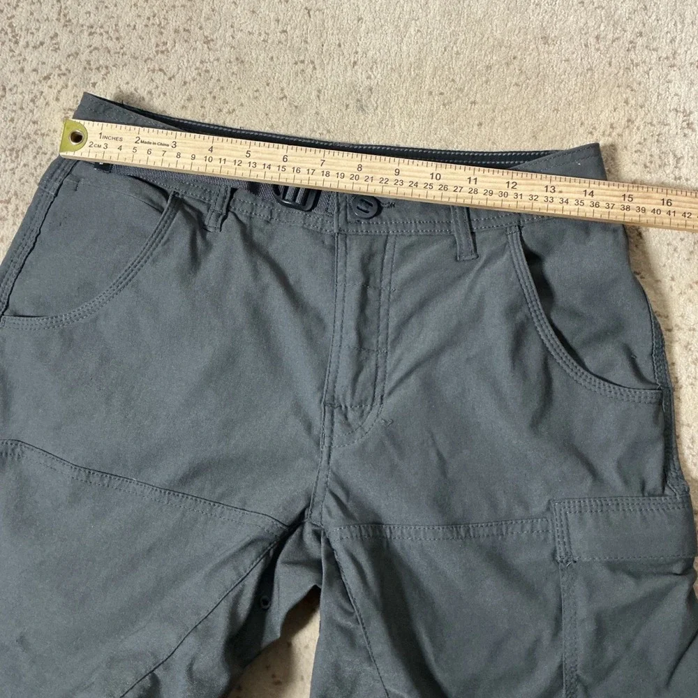 Prana Zion Hiking Cargo Shorts Mens 28 Charcoal Grey Technical Outdoor Gorpcore